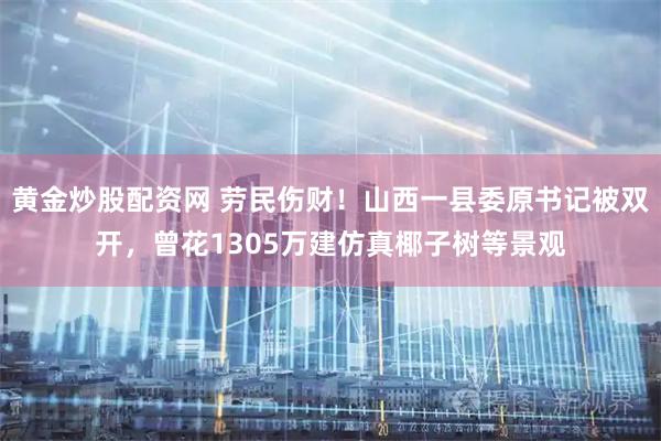 黄金炒股配资网 劳民伤财！山西一县委原书记被双开，曾花1305万建仿真椰子树等景观